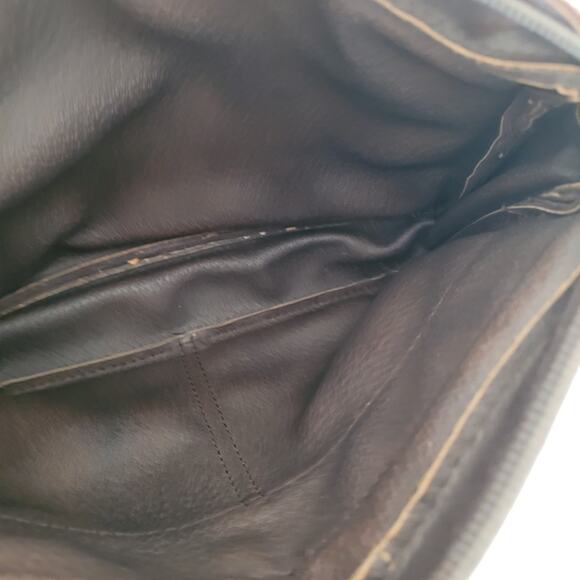 Longchamp Paris Signature Geniue Leather Clutch Brown Pouch Zip Around Bag - Picture 4 of 11